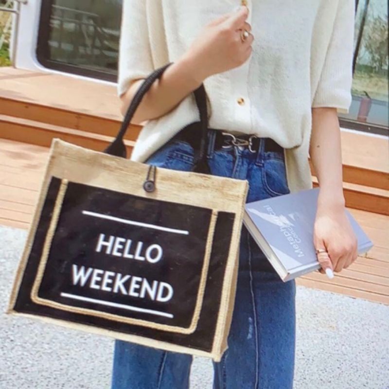Túi Cói Đi Biển - Túi Đi Du Lịch HELLO WEEKEND Hottrend