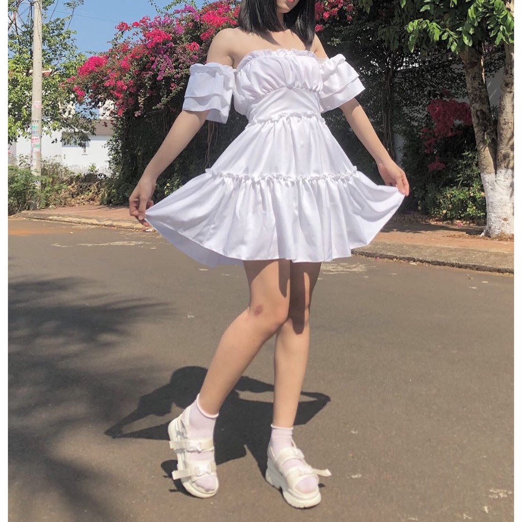 Đầm dự tiệc trễ vai Damin | BigBuy360 - bigbuy360.vn