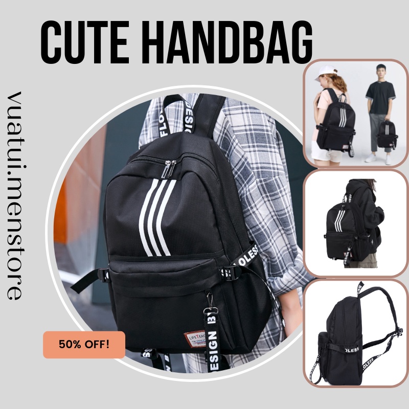 Balo Kẻ Sọc Trắng Thể Thao Hot Hit Nam Nữ Đi Học Đi Du Lịch Tiện Lợi BL-0008 vuatui.store