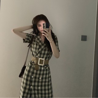 váy sơ mi kẻ caro vintage