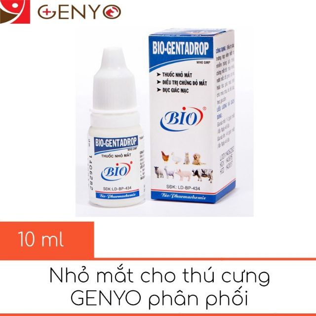 Dung Dịch Nhỏ Mắt Chó Mèo Bio Gentadrop 10 ml - Petshop34