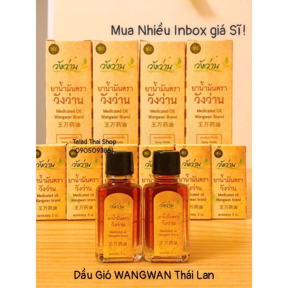 3 Chai Dầu Gió Thảo Dược Thái Lan 3ml Dầu Nóng Xoa Bóp Wangwan Thái Lan CHÍNH HÃNG