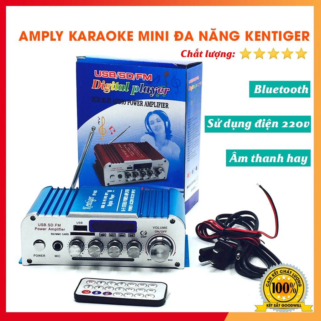 Amly Mini Karaoke Kentiger HY 803 Có Bluetooth 12V - 220V, Âm Ly Chất Lượng, Giá Siêu Rẻ