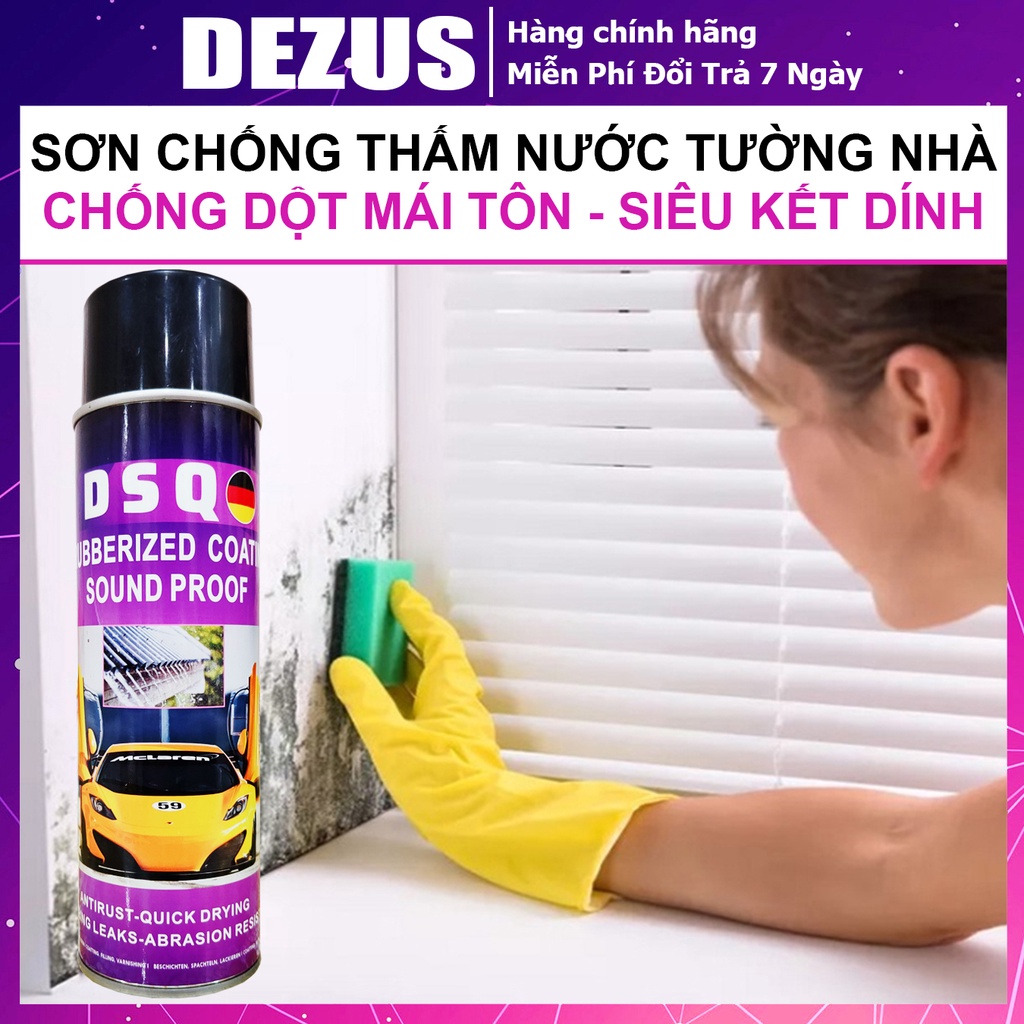 Sơn Chống Thấm - Bình Xịt Chống Thấm Tường - Keo Chống Dột Mái Tôn - Ngói, Bể Cá, Đường Ống Rỉ Nước DSQ - DEZUS