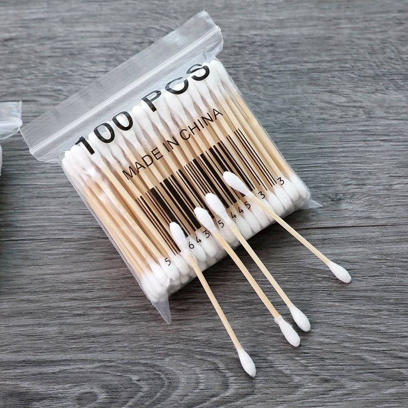 Bộ 100 Tăm Bông Y Tế Bằng Tre Cotton Tiện Dụng Cho Gia Đình