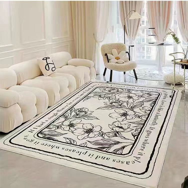 Thảm Trải Sàn Phòng Khách / Ngủ Bằng Chất Liệu Cashmere Kích Cỡ Lớn Phong Cách Bắc Âu