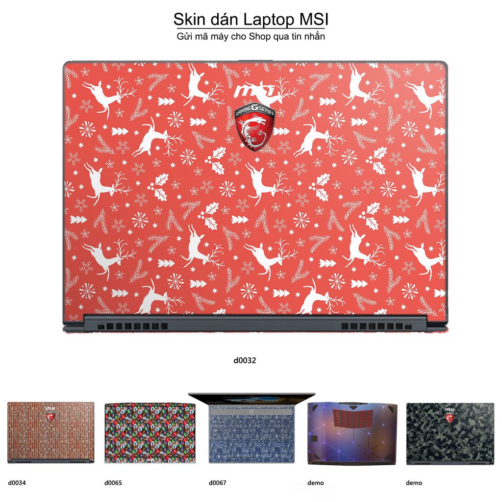 Skin dán Laptop MSI in hình Sticker họa tiết (inbox mã máy cho Shop)