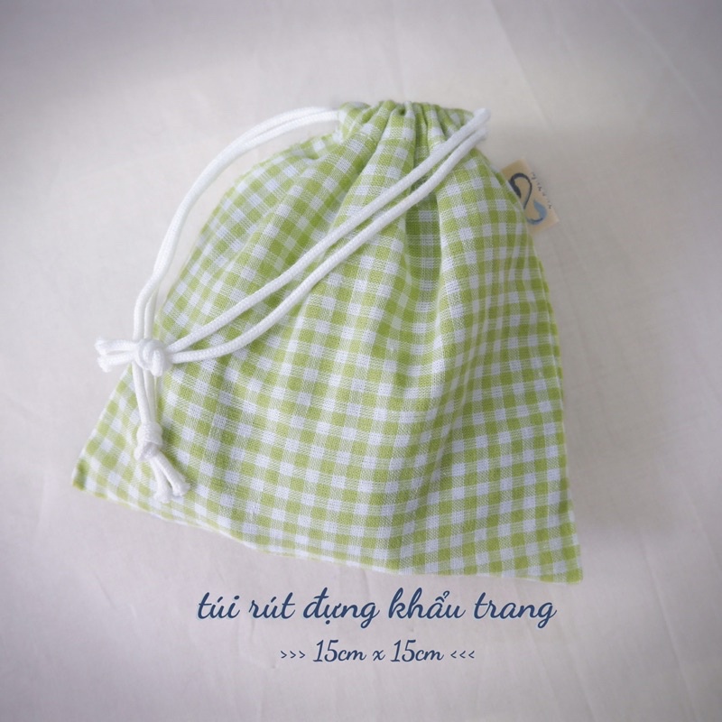 Túi vải rút mini vải linen