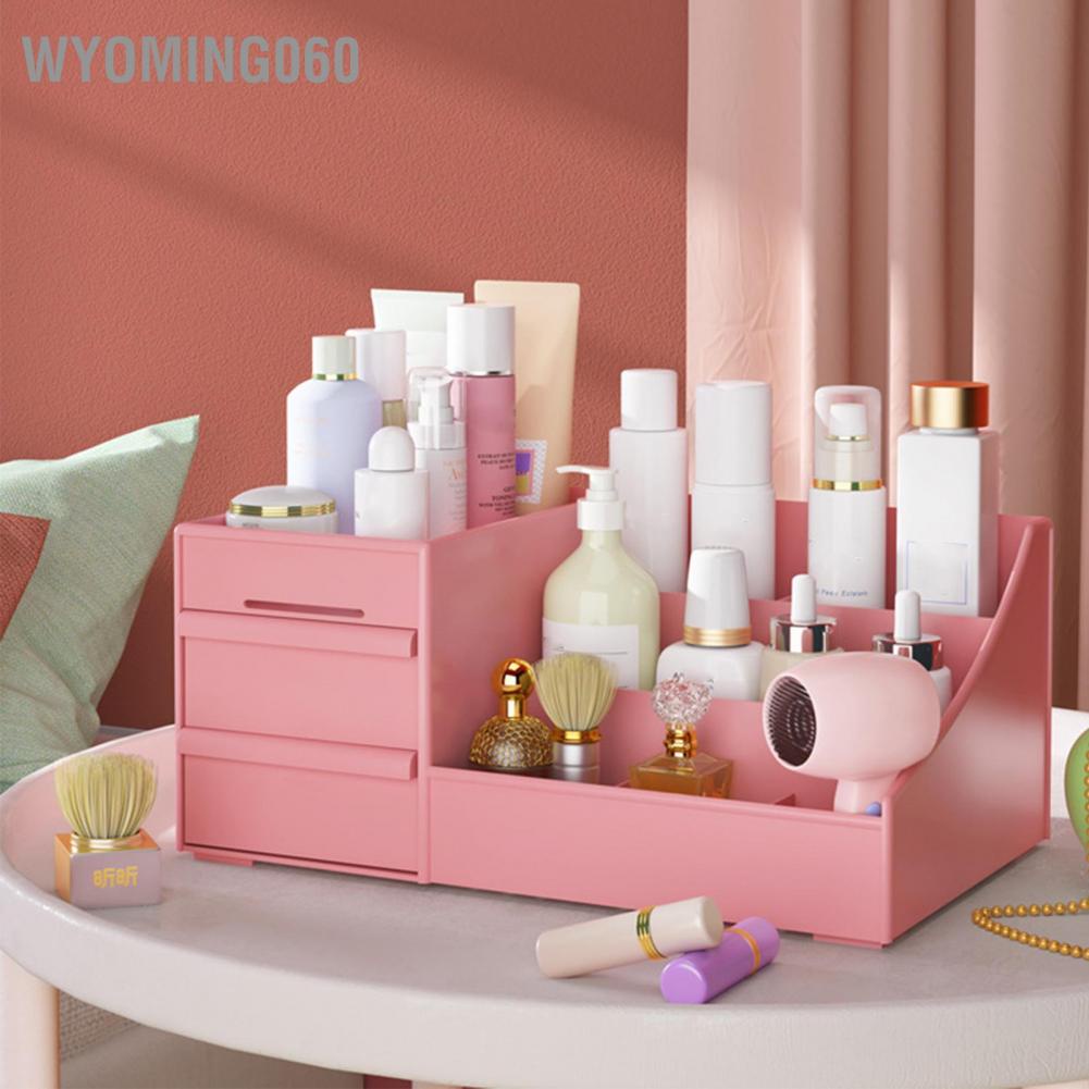 Wyoming060 Makeup Storage Case Plastic Cosmetic Drawer Box Multifunctional Drawers for Bathroom Counter