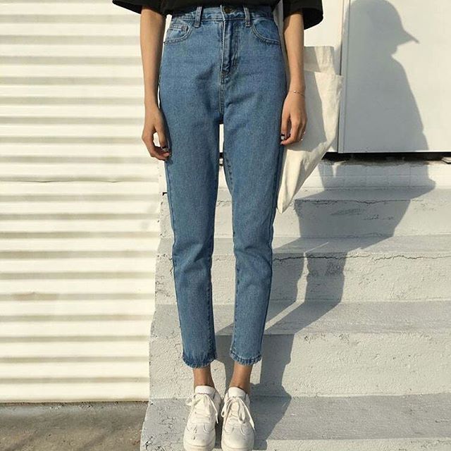 Hàng Sẵn_ Quần jeans lững baggy lưng cao phong cách Hàn quốc