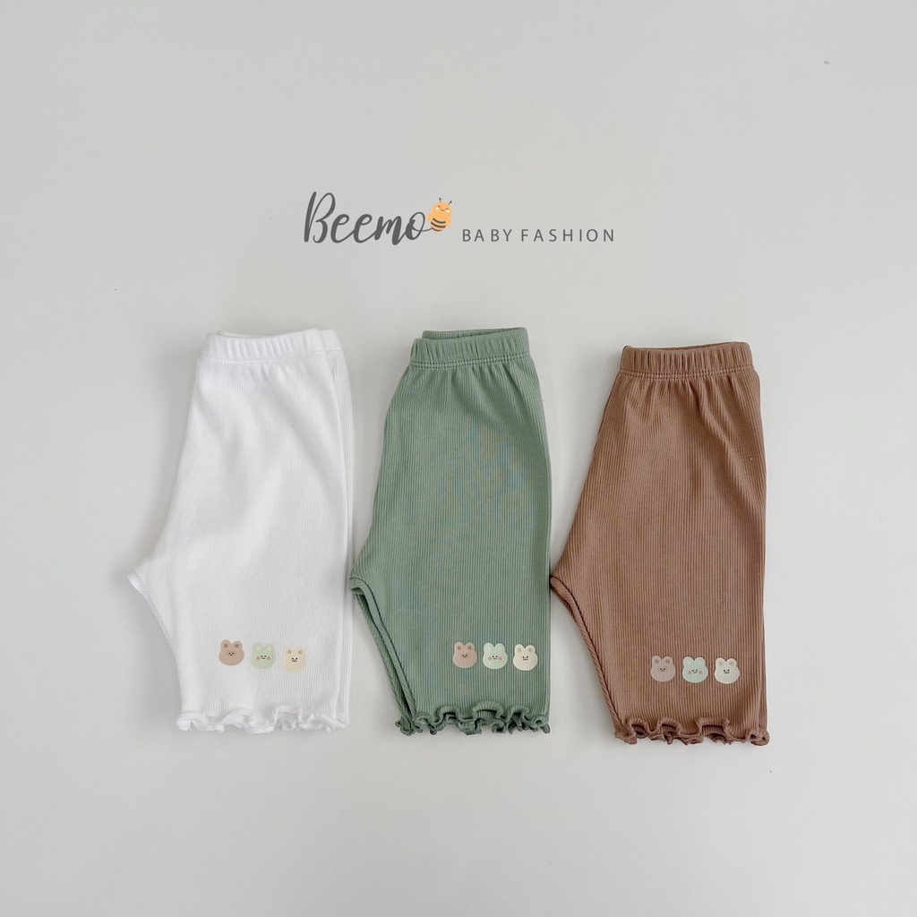 Quần legging gấu cho bé gái Beemo, chất liệu cotton tăm mềm mại, 3 màu xinh xắn B138