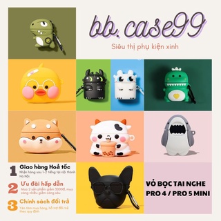 Ốp - Vỏ Đựng Bảo Vệ Hộp Sạc Cho Pro 4 Mini / Pro 5 Mini ☘️ Vỏ Bọc Tai Nghe Bluetooth Không Dây  - bb.case99