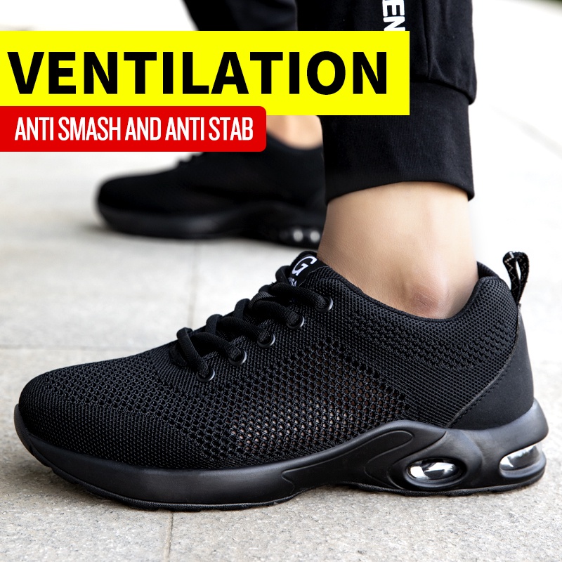 Giày bảo hộ lao động GUYISA an toàn ngón chân thép thoáng khí dành cho nam giới