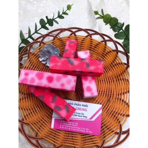 Cục chà móng tay bông 4 mặt, dụng cụ làm nail