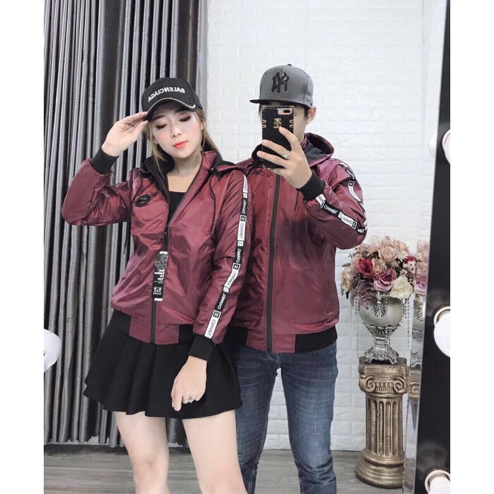 áo khoác dù 2 lớp logo và sọc tay