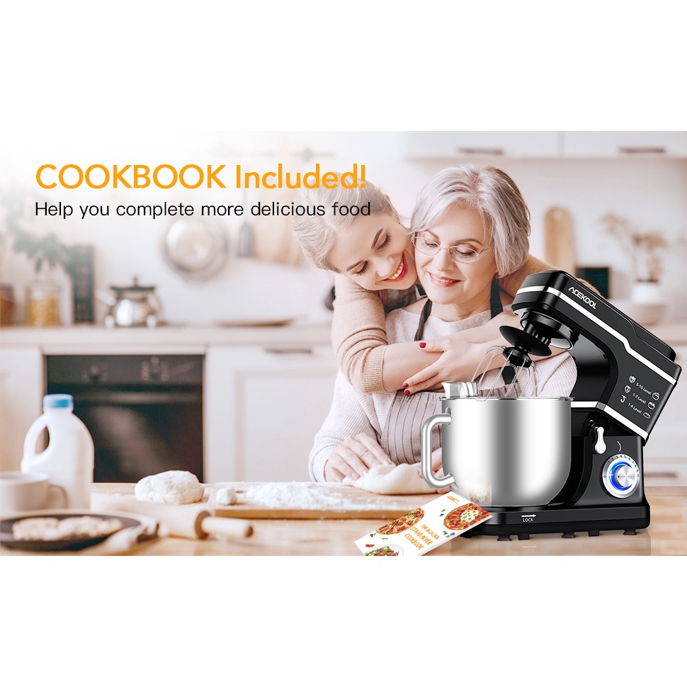 Máy nhào bột Acekool 7L 1400W - Tiêu chuẩn Châu Âu - Hàng xuất Châu Âu - BH 1 năm