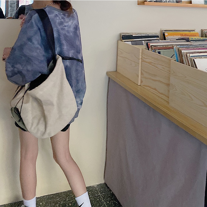 Áo Sweater Tay Dài Dáng Rộng Màu Nhuộm Kiểu Hàn Quốc Thời Trang Thu Đông