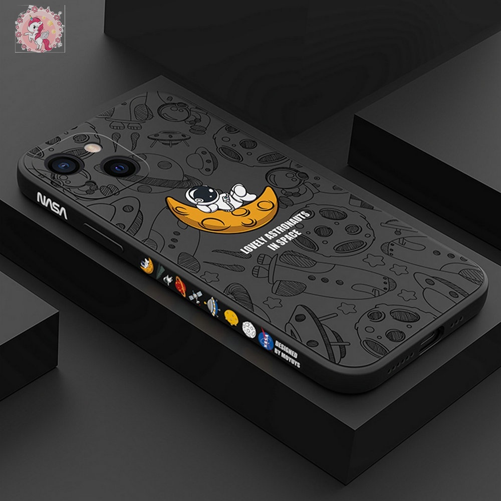 Ốp Điện Thoại Silicon Viền Vuông In Hình NASA Cho iPhone 13 Pro Max 12 11 Pro Max 13 Pro XSMAX XR XS X 8 7 6S Plus 12 Pro 11 Pro