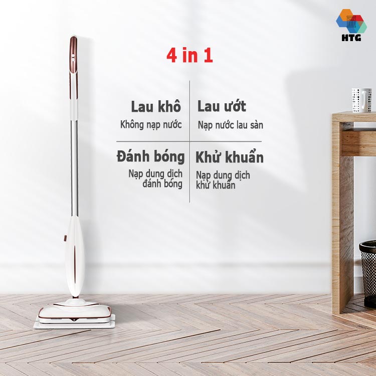 Máy Lau Nhà Không Dây Sawadaki X3  cầm tay công nghệ 4 in 1, trợ lực rung lau tần số 900 lần/phút sạch sâu, chính hãng