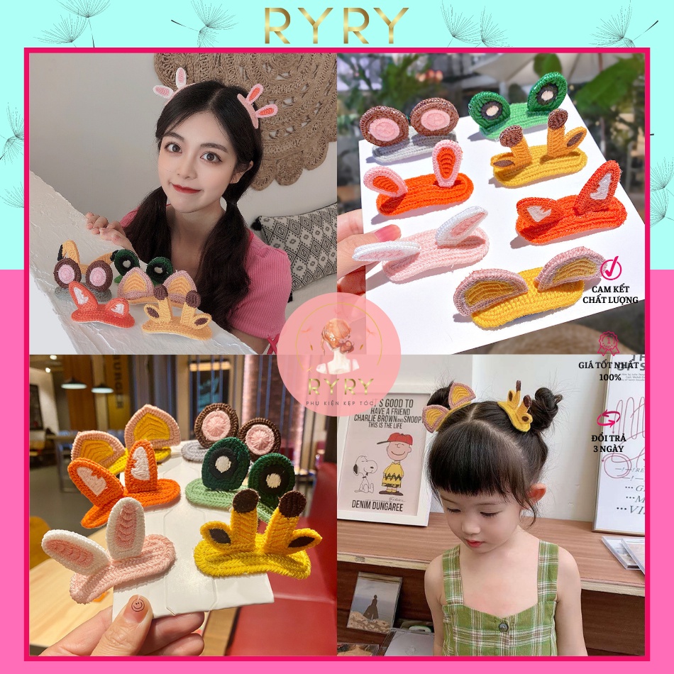 Kẹp Tóc Hình Tai Thỏ Dễ Thương Cho Nữ