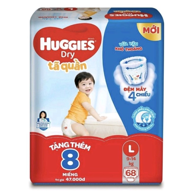 Thanh lý bỉm quần Huggies L68 +8