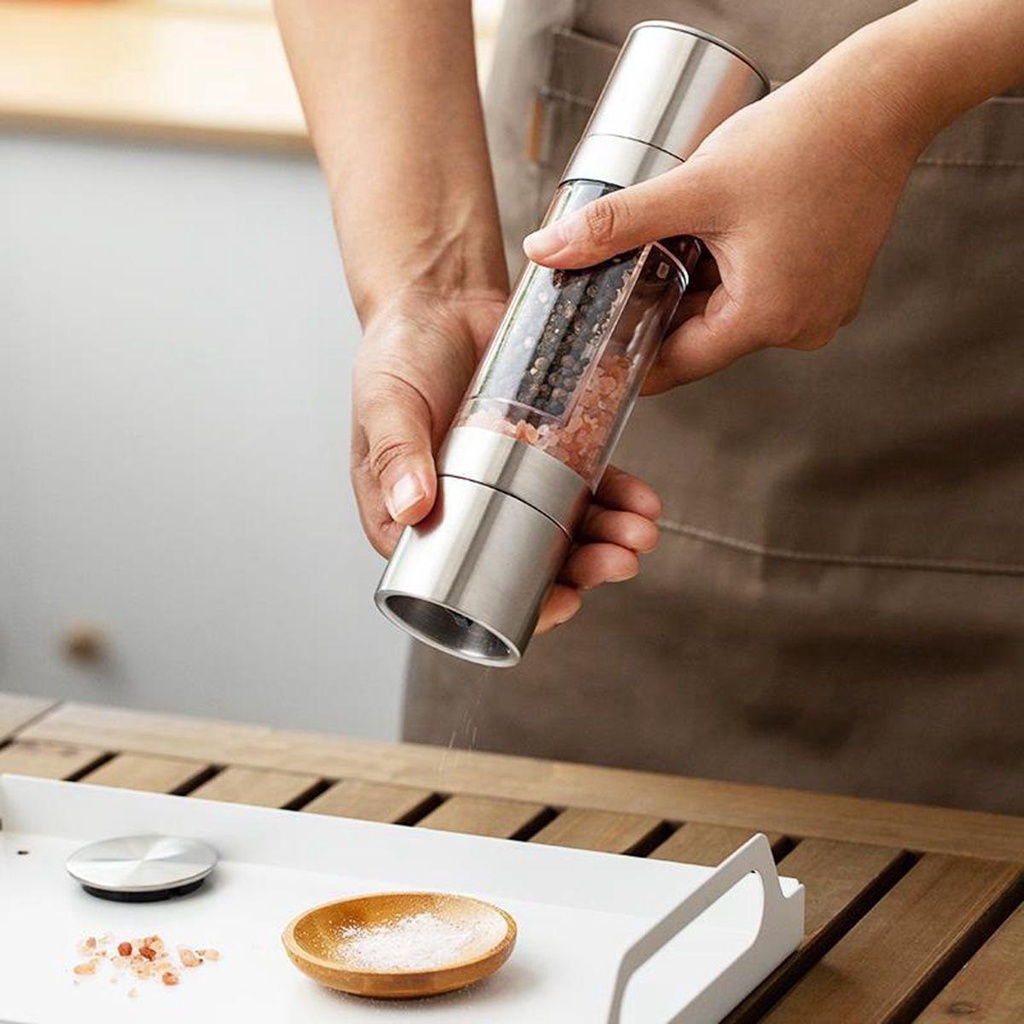 Lọ Xay Tiêu Muối 2 Trong 1 Tiện Lợi Cho Nhà Bếp