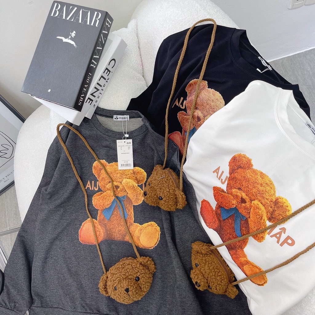 Áo sweater gấu 3màu cực cute