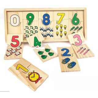 Ghép số domino bằng gỗ