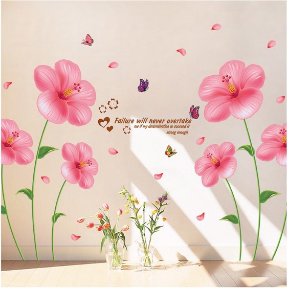 Decal trang trí hoa Hồng lớn