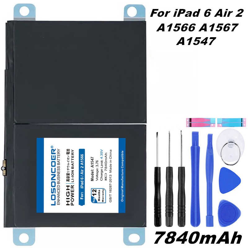 Pin thay cho Apple iPad6/ iPad air 2dung lượng 7840 mAh loại tốt, bảo hành 3 tháng