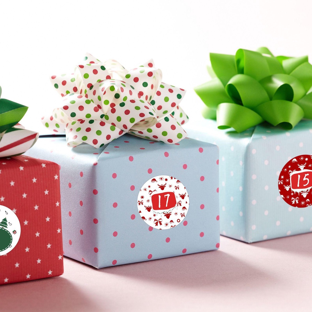 24 Nhãn Dán Trang Trí Quà Giáng Sinh Hình Người Tuyết