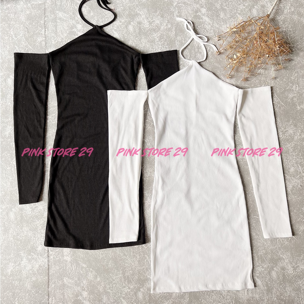 Đầm Body Trễ Vai Tay Dài Tôn Dáng Gợi Cảm Phối Cổ Yếm E Ấp Ngây Thơ D053 | BigBuy360 - bigbuy360.vn