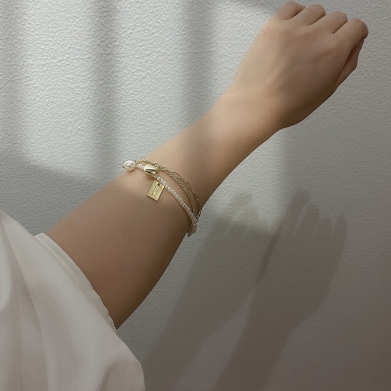 Retro multi - love bracelet Ins pearl pendant ornaments