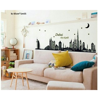 decal dán tường thành phố dubai dạ quang