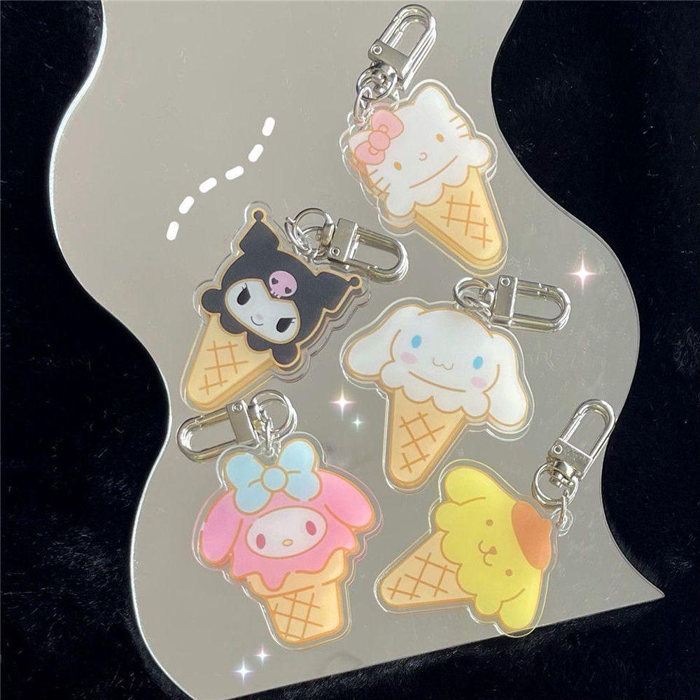 Móc Khóa Acrylic Hình Mèo Kuromi Kitty Melody Phong Cách Hàn Quốc Dễ Thương Charms