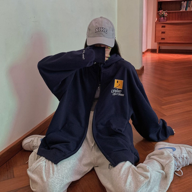 NEW Áo Hoodie Dài Tay Thêu Họa Tiết Xinh Xắn Dành Cho Nữ 2020