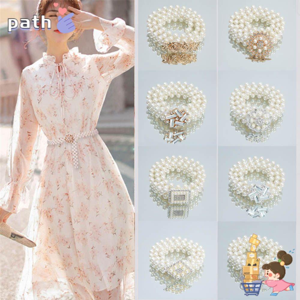 ♪Con đường♪ Thắt Lưng Bướm Điều Chỉnh Được|Thắt Lưng Đính Ngọc Trai Giả Thời Trang Nữ