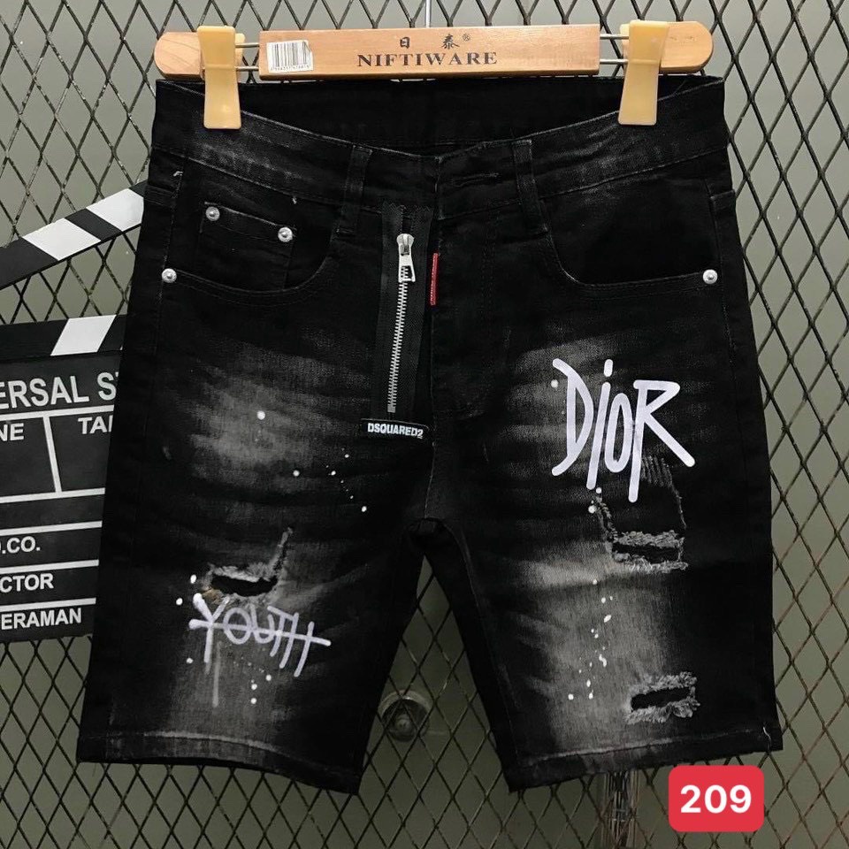 Quần short jean nam rách cá tính chất liệu cao cấp