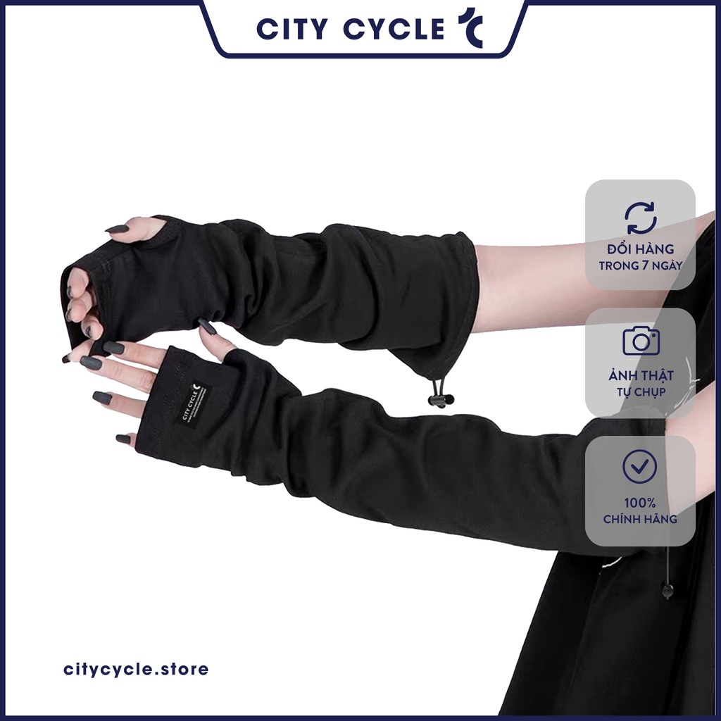 Găng tay chống nắng nam nữ City Cycle - Găng tay xỏ ngón unisex Local Brand