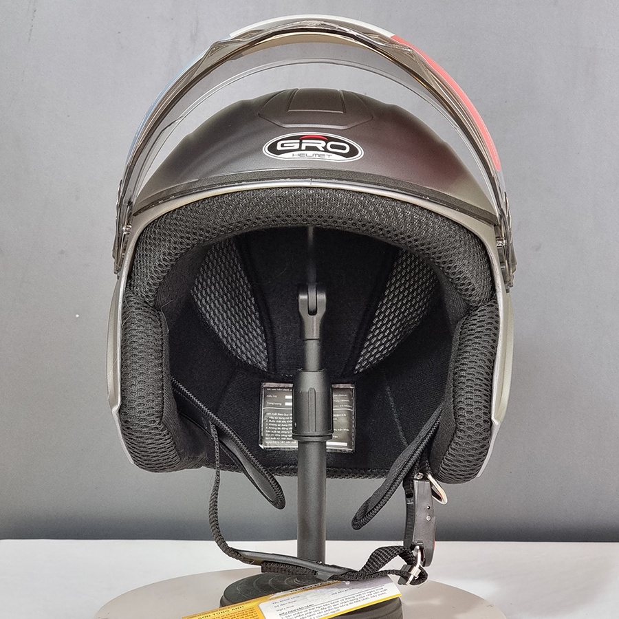 Mũ bảo hiểm chụp tai 3/4 đầu GRO HELMET ST27 chính hãng cao cấp, có kính