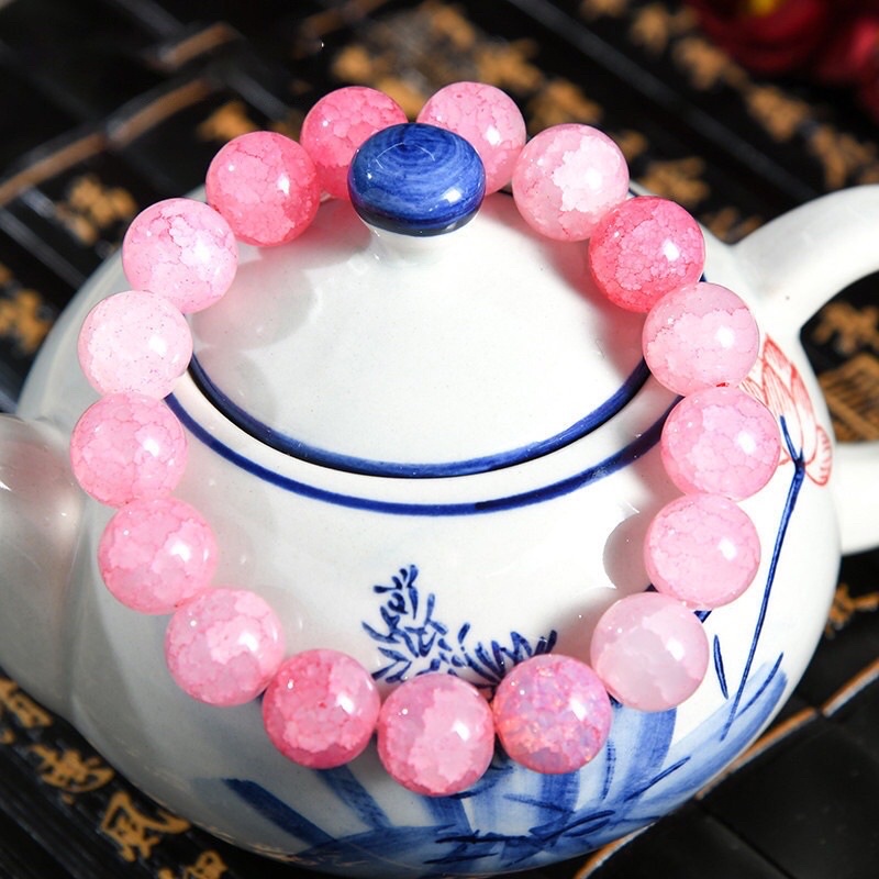 Vòng Tay Đá Vân Rạn Nhiều Màu Dễ Thương Thanh Lịch Cho Nữ 10mm