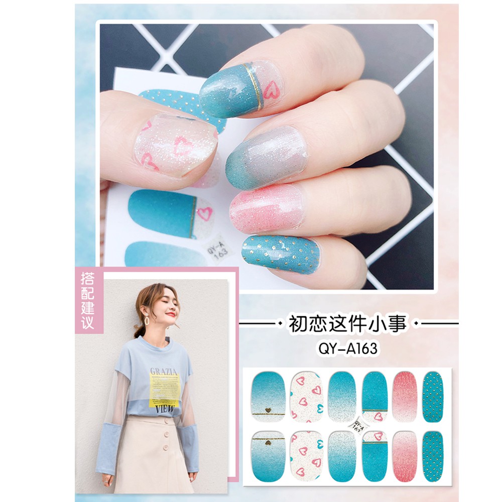 Set 12 Miếng Dán Trang Trí Móng Tay 2D Thủ Công Q12