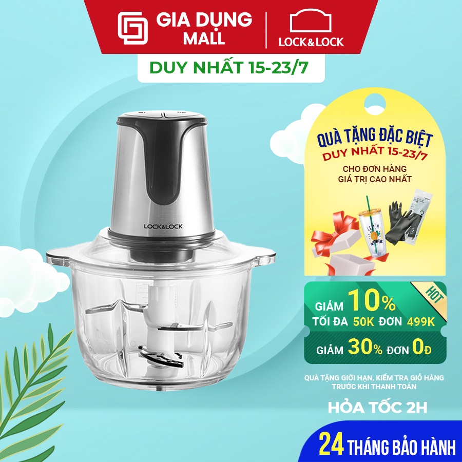 Máy Xay Thịt Lock&Lock EJM171, 4 lưỡi dao sắc bén (2L) - BH 12 tháng - Hàng Chính Hãng