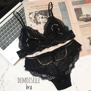 Set bralette chân ren, quần đáy rời