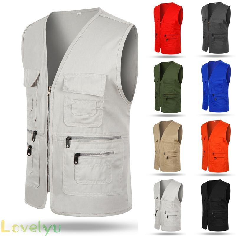 ◀READY▶Mens Multi Pocket Travelers Fishing Photography Director Casual Outdoor Vest Must-have for all-match work# Good Quality