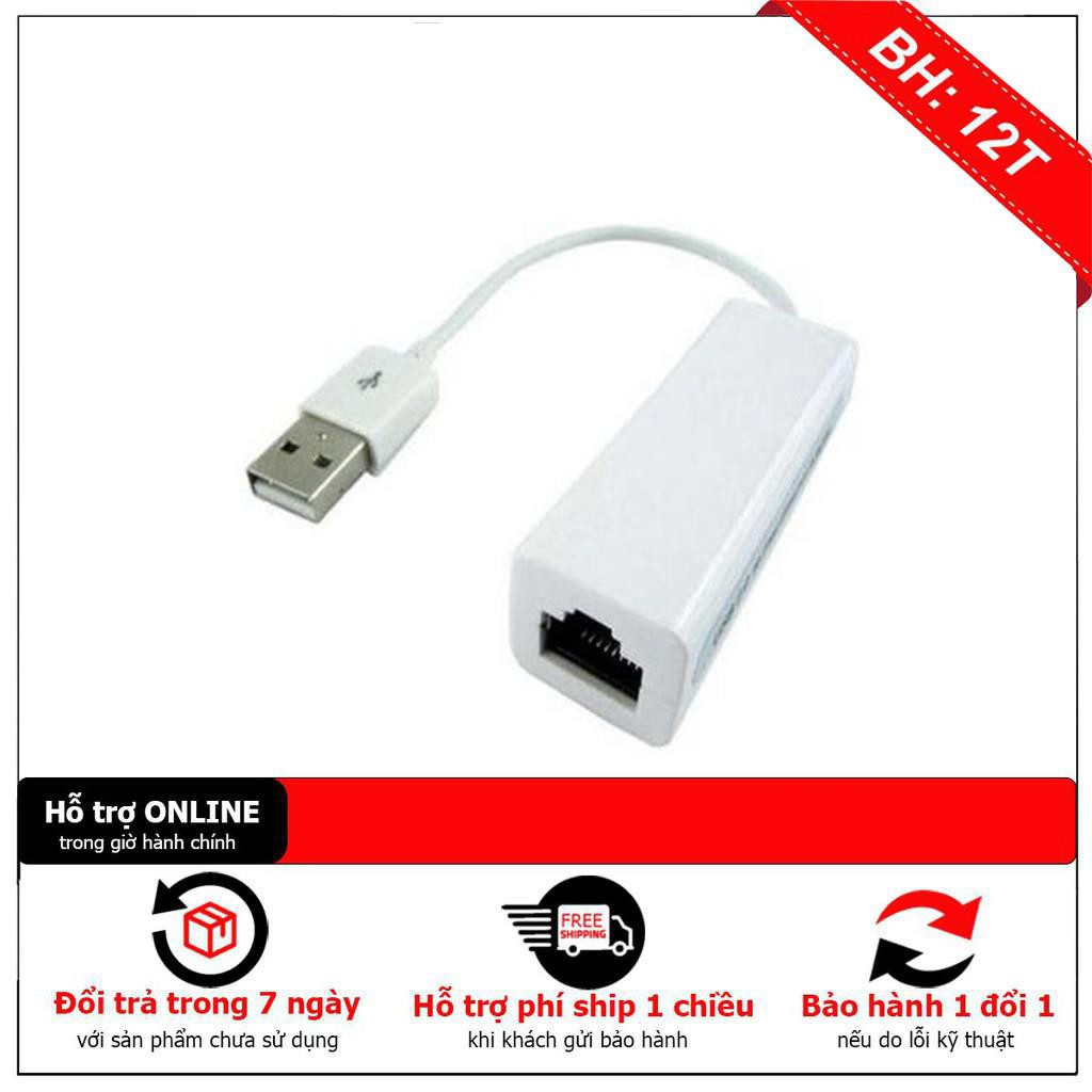 BH12TH [Mã ELFLASH3 hoàn 10K xu đơn 20K] Cáp Chuyển đổi USB To LAN RJ45