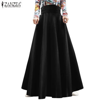 Chân váy maxi Zanzea lưng cao có khóa kéo thời trang thích hợp cho nữ
