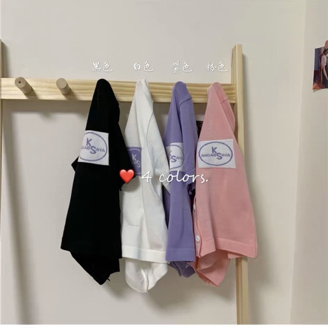 Áo len mỏng croptop ngực huy hiệu 9549 Ulzzang style Hàng Quảng Châu
