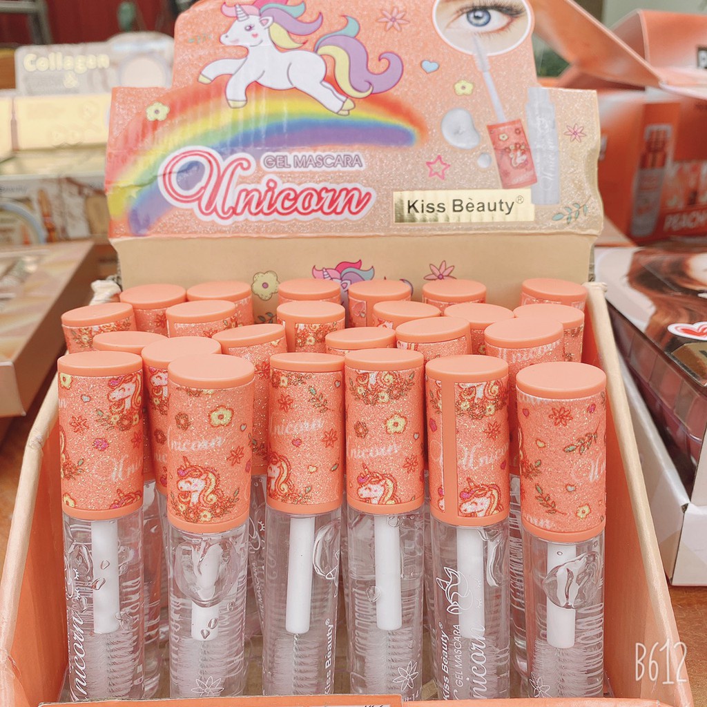 Chuốt dưỡng dài mi Unicorn nắp nhũ hồng HUBEAUTY