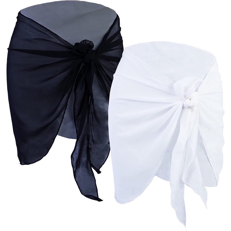 Khăn choàng voan, choàng mông bikini hai màu sexy